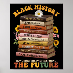 Poster Mois de l'histoire des Noirs Leaders Noirs Afro-Am