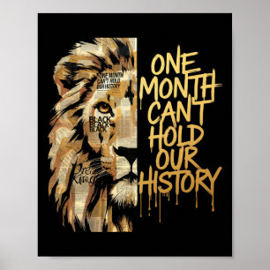 Poster Mois de l'histoire des Noirs Lion Un mois ne peut
