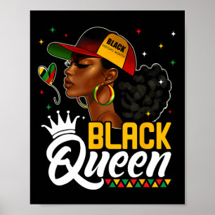 Poster Mois de l'histoire des Noirs Reine noire au chapea