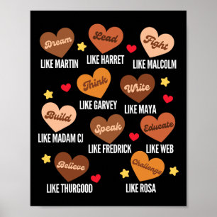 Poster Mois de l'histoire des Noirs Rêve comme Martin Dir