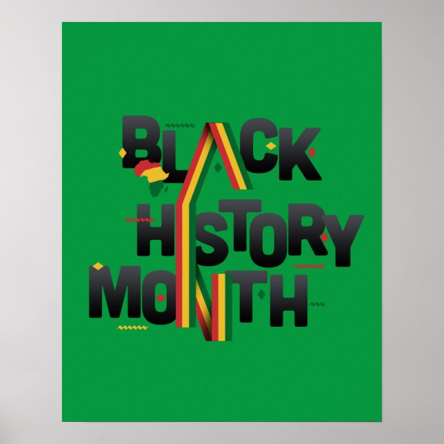 Poster Mois de l'histoire des Noirs Ruban africain Colour (Devant)