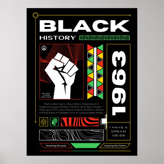 Poster Mois de l'histoire des noirs Rues Vêtements de rue (Devant)