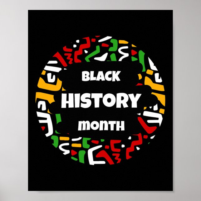 Poster Mois De L'Histoire Noire Avec Carte Africaine Drap (Devant)