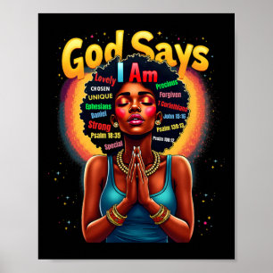 Poster Mois de l'histoire noire Dieu dit que je suis June