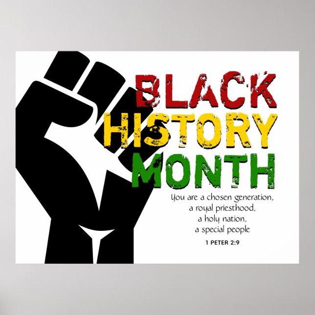 Poster MOIS DE L'HISTOIRE NOIRE Écriture biblique chrétie (Devant)
