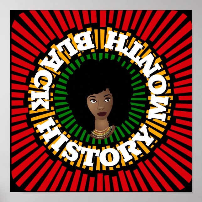Poster Mois de l'histoire noire, rayons du soleil, femme  (Devant)
