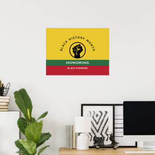 Poster Mois de l'histoire noire Texte courbe afro-américa