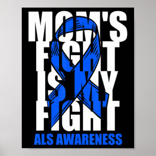 Poster Mois de sensibilisation à la SLA Bleu Ruban Moms c
