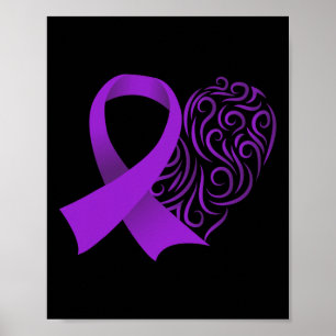 Poster Mois de sensibilisation à l'épilepsie Purple Ribbo