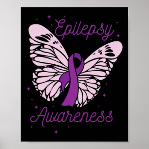 Poster Mois de sensibilisation à l'épilepsie Purple Ribbo