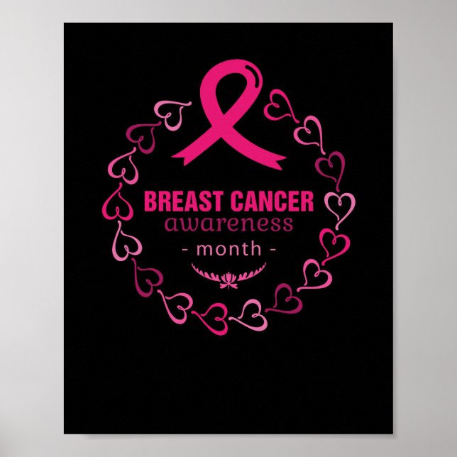 Poster Mois de sensibilisation au cancer du sein du ruban (Devant)