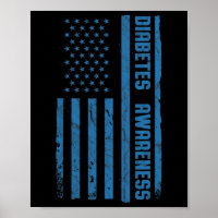 Mois de sensibilisation au diabète Drapeau Vintage