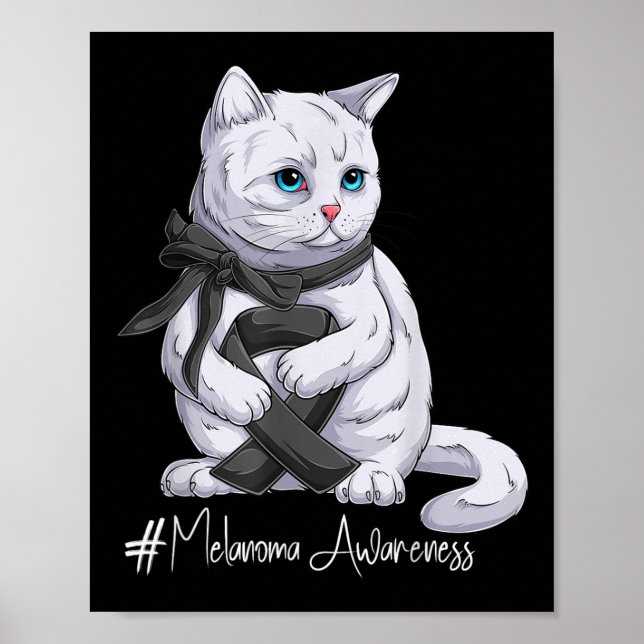Poster Mois de sensibilisation au mélanome Chat noir au r (Devant)
