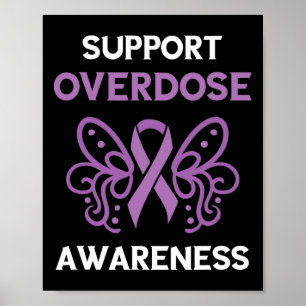 Poster Mois de sensibilisation aux surdoses Ruban violet