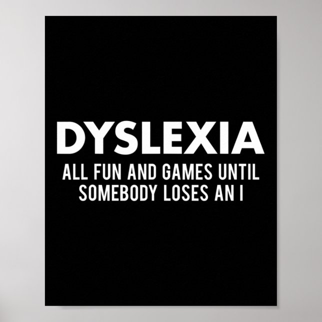 Poster Mois de sensibilisation Drôle Dyslexique Citation  (Devant)