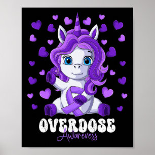 Poster Mois de sensibilisation Ruban violet Unicorne