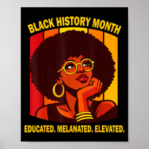 Poster mois d'histoire des Noirs éduqué mélané élevé