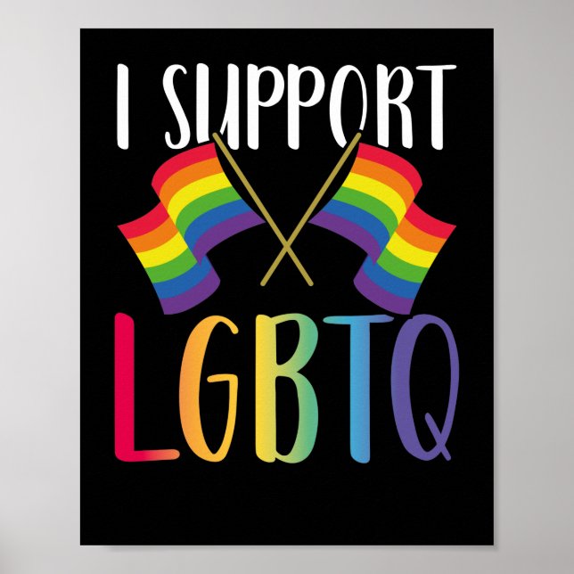 Poster Mois Gay pride LGBT Je soutiens Lgbtq (Devant)