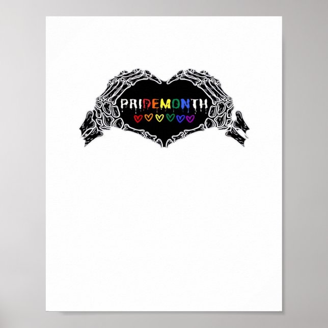 Poster Mois Skeleton Heart Hands LGBTQIA (Devant)