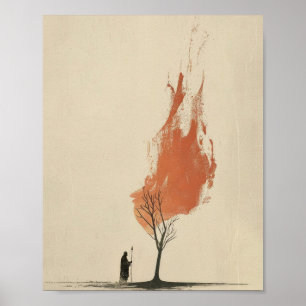 Poster Moïse minimaliste et Bush en feu