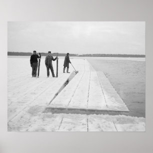 Poster Moisson des blocs de glace, 1906. Photo vintage