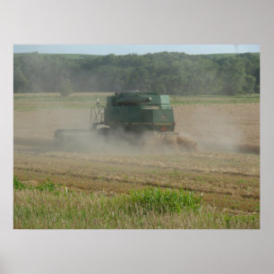 Poster Moissonneuse de cartel dans le domaine de blé