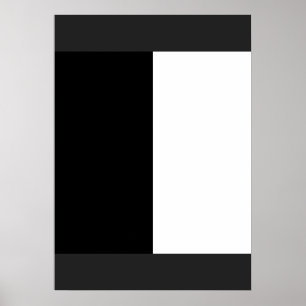 Poster moitié blanc noir moitié noir moitié noir blanc