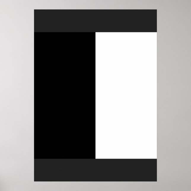 Poster moitié blanc noir moitié noir moitié noir blanc (Devant)