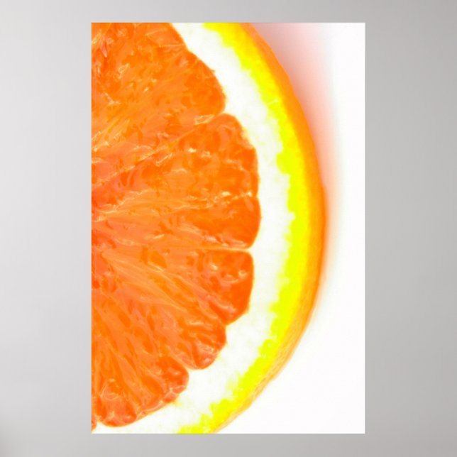 Poster Moitié d'une tranche orange (Devant)
