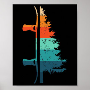 Poster Moitié pin vintage Moitié snowboard Extr