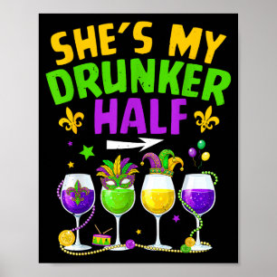 Poster Moitié plus ivre pour hommes femmes couple adultes