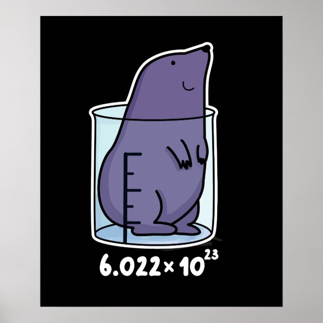 Poster Mole Equation Funny Mole Dans Un Jeu De Bécher Dar (Devant)