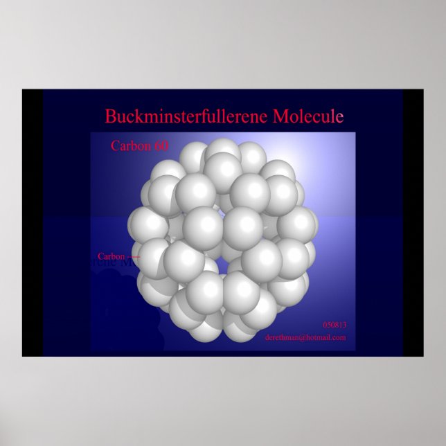Poster Molécule Buckminsterfullerène (impression) (Devant)