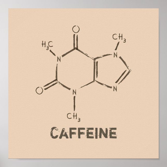 Poster Molécule de caféine (Devant)