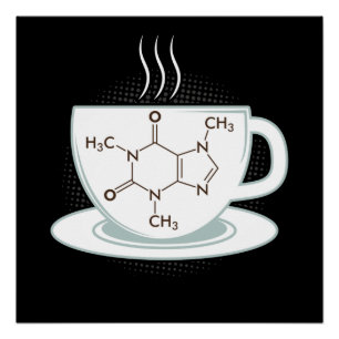 Poster Molécule de caféine chimique