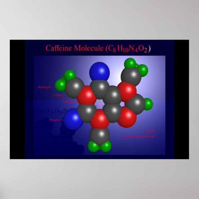 Poster Molécule de caféine (imprimer) (Devant)