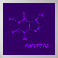Poster Molécule de caféine violette