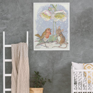 Poster Molly Brett chantant Red Robin Mouse Violon