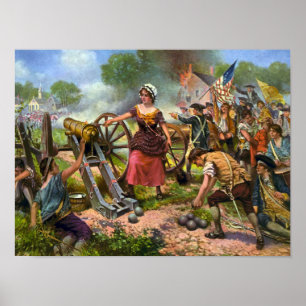 Poster Molly Pitcher tire un canon à la bataille de Monmo