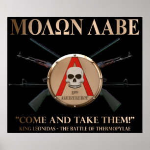 Poster Molon Labe - Bouclier spartiate