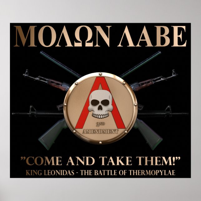 Poster Molon Labe - Bouclier spartiate (Devant)