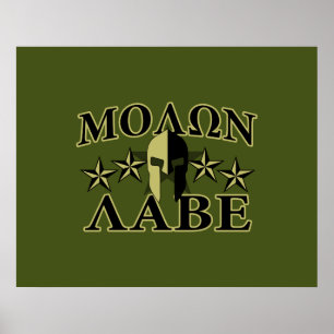 Poster Molon Labe Casque spartiate 5 étoiles