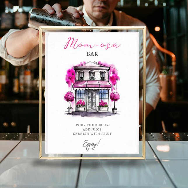 Poster Mom-osa Bonjour Bebe Paris Baby shower rose frança (Créateur téléchargé)
