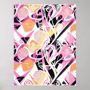Poster Moment confit d'un design Memphis