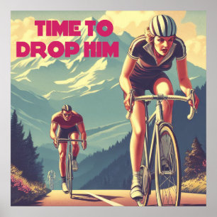 Poster Moment de le lâcher en vélo