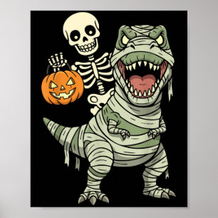 Poster Momie de squelette à cheval Dinosaure T Rex Hallow