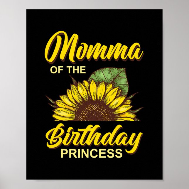 Poster Momma De L'Anniversaire Fille Tournesol Correspond (Devant)