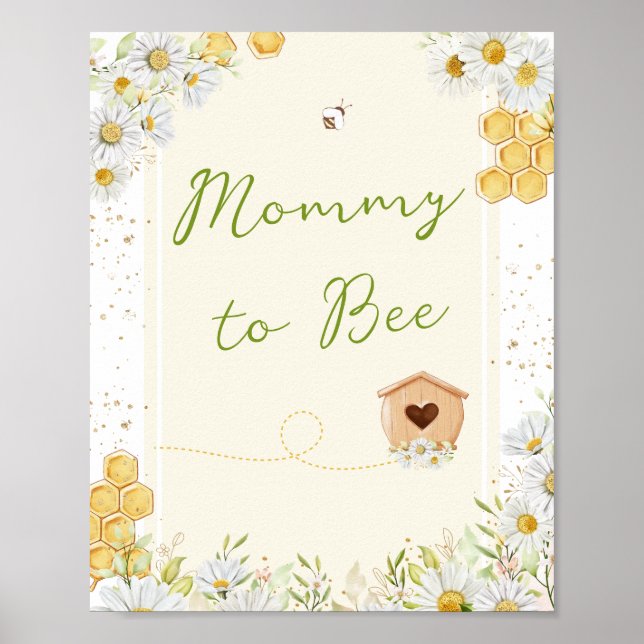 Poster Mommy to Bee Bumblebee Sweety Baby shower Sprinkin (Devant)