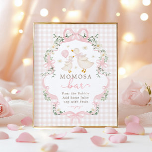 Poster Momosa Bar : Panneau de Baby Shower Pink Silly Goo