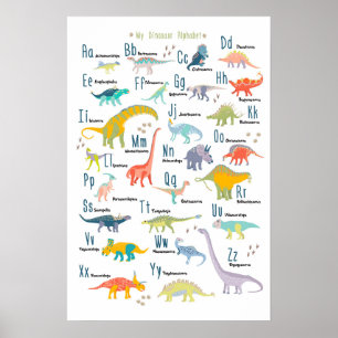 Poster Mon alphabet de dinosaure